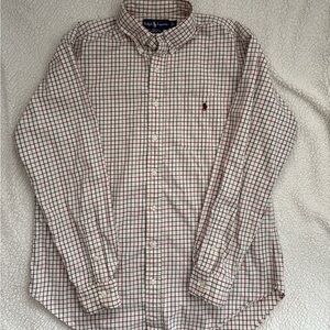 Ralph Lauren Men's Plaid Shirt - Red and White , green large men’s shirt
